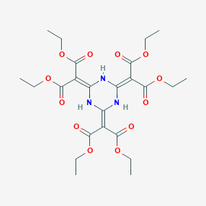 2,4,6(1H,3H,5H)-s-Triazine-delta(sup 2,alpha),delta(sup 4,alpha'),delta(sup 6,alpha'')-trimalonic acid, hexaethyl ester