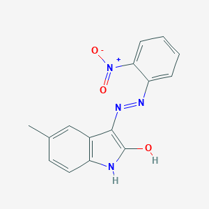 molecular formula C15H12N4O3 B187250 5-Methyl-3-[2-(2-nitrophenyl)hydrazinyl]indol-2-one CAS No. 21303-42-4