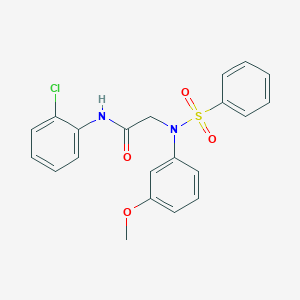 2-[N-(benzenesulfonyl)-3-methoxyanilino]-N-(2-chlorophenyl)acetamide