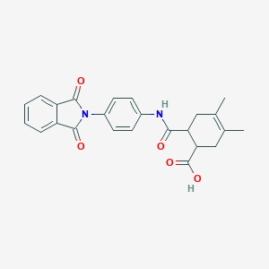 molecular formula C24H22N2O5 B187311 6-[[4-(1,3-Dioxoisoindol-2-yl)phenyl]carbamoyl]-3,4-dimethylcyclohex-3-ene-1-carboxylic acid CAS No. 355821-80-6