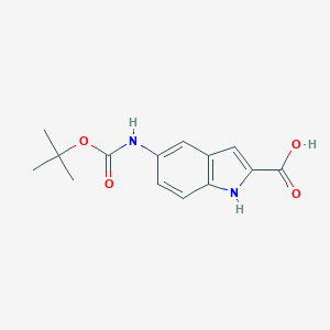 molecular formula C14H16N2O4 B187312 5-(Tert-butoxycarbonylamino)-1H-indole-2-carboxylic acid CAS No. 138730-81-1