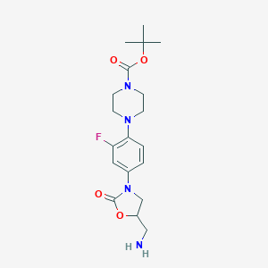 molecular formula C19H27FN4O4 B187314 4-[4-[5-(Aminomethyl)-2-oxo-3-oxazolidinyl]-2-fluorophenyl]-1-piperazinecarboxylic acid tert-butyl ester CAS No. 154590-42-8