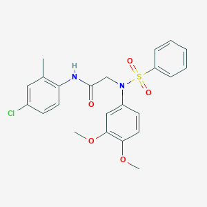 molecular formula C23H23ClN2O5S B187319 N-(4-Chloro-2-methylphenyl)-2-(N-(3,4-dimethoxyphenyl)phenylsulfonamido)acetamide CAS No. 335208-47-4