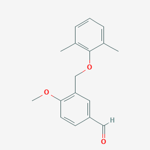molecular formula C17H18O3 B187321 3-[(2,6-Dimethylphenoxy)methyl]-4-methoxybenzaldehyde CAS No. 438530-82-6