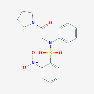 molecular formula C18H19N3O5S B187328 2-Nitro-N-(2-oxo-2-pyrrolidin-1-yl-ethyl)-N-phenyl-benzenesulfonamide CAS No. 6197-04-2