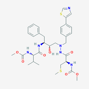 methyl N-[(2R)-1-[2-[(2S,3S)-2-hydroxy-3-[[(2S)-2-(methoxycarbonylamino)-3-methylbutanoyl]amino]-4-phenylbutyl]-2-[[4-(1,3-thiazol-5-yl)phenyl]methyl]hydrazinyl]-3-methylsulfanyl-1-oxopropan-2-yl]carbamate
