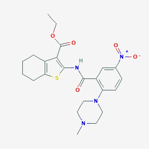 molecular formula C23H28N4O5S B187336 Ethyl 2-[[2-(4-methylpiperazin-1-yl)-5-nitrobenzoyl]amino]-4,5,6,7-tetrahydro-1-benzothiophene-3-carboxylate CAS No. 5927-29-7