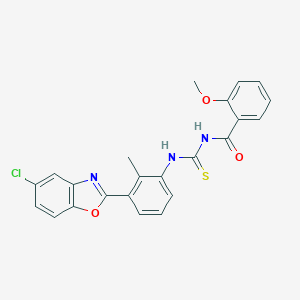 N-[[3-(5-chloro-1,3-benzoxazol-2-yl)-2-methylphenyl]carbamothioyl]-2-methoxybenzamide