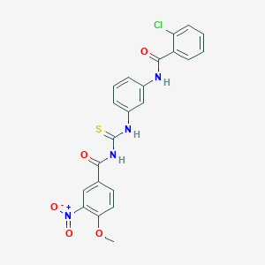 N-[[3-[(2-chlorobenzoyl)amino]phenyl]carbamothioyl]-4-methoxy-3-nitrobenzamide