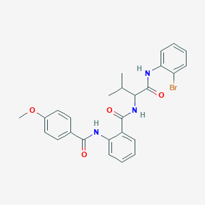 molecular formula C26H26BrN3O4 B187360 N-[1-(2-Bromoanilino)-3-methyl-1-oxobutan-2-yl]-2-(4-methoxybenzamido)benzamide CAS No. 345244-53-3