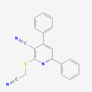 molecular formula C20H13N3S B187362 2-[(Cyanomethyl)sulfanyl]-4,6-diphenylnicotinonitrile CAS No. 78564-27-9