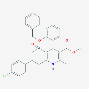 molecular formula C31H28ClNO4 B187395 methyl 7-(4-chlorophenyl)-2-methyl-5-oxo-4-(2-phenylmethoxyphenyl)-4,6,7,8-tetrahydro-1H-quinoline-3-carboxylate CAS No. 5711-97-7