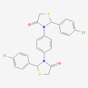 2-(4-Chlorophenyl)-3-[4-[2-(4-chlorophenyl)-4-oxo-1,3-thiazolidin-3-yl]phenyl]-1,3-thiazolidin-4-one