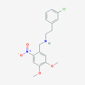 2-(3-chlorophenyl)-N-[(4,5-dimethoxy-2-nitrophenyl)methyl]ethanamine