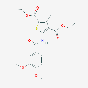 molecular formula C20H23NO7S B187454 Diethyl 5-[(3,4-dimethoxybenzoyl)amino]-3-methyl-thiophene-2,4-dicarboxylate CAS No. 5657-82-9