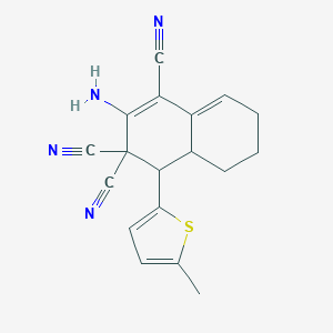 2-amino-4-(5-methylthiophen-2-yl)-4a,5,6,7-tetrahydro-4H-naphthalene-1,3,3-tricarbonitrile