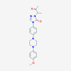 molecular formula C23H27N5O3 B018749 2-[2-(3-Oxobutyl)]-4-{4-[4-(4-methoxyphenyl)-piperazin-1-yl]-phenyl}-2,4-dihydro-[1,2,4-triazol-3-one CAS No. 250255-72-2