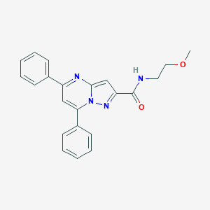 molecular formula C22H20N4O2 B187494 N-(2-methoxyethyl)-5,7-diphenylpyrazolo[1,5-a]pyrimidine-2-carboxamide CAS No. 5682-63-3