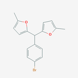 molecular formula C17H15BrO2 B187496 Furan, 2,2'-[(4-bromophenyl)methylene]bis[5-methyl- CAS No. 86698-37-5