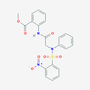 molecular formula C22H19N3O7S B187501 Methyl 2-[[2-[(2-nitrophenyl)sulfonyl-phenyl-amino]acetyl]amino]benzoate CAS No. 5633-73-8