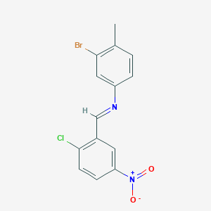(E)-N-(3-Bromo-4-methylphenyl)-1-(2-chloro-5-nitrophenyl)methanimine