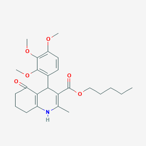 pentyl 2-methyl-5-oxo-4-(2,3,4-trimethoxyphenyl)-4,6,7,8-tetrahydro-1H-quinoline-3-carboxylate