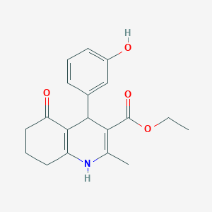 B187565 Ethyl 4-(3-hydroxyphenyl)-2-methyl-5-oxo-1,4,5,6,7,8-hexahydroquinoline-3-carboxylate CAS No. 5405-37-8
