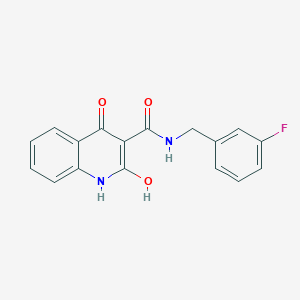 molecular formula C17H13FN2O3 B187604 N-[(3-Fluorophenyl)methyl]-4-hydroxy-2-oxo-1,2-dihydroquinoline-3-carboxamide CAS No. 5236-59-9