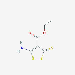 molecular formula C6H7NO2S3 B187637 Ethyl 5-amino-3-thioxo-3H-1,2-dithiole-4-carboxylate CAS No. 3354-38-9