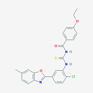 molecular formula C24H20ClN3O3S B187675 N-[[2-chloro-5-(6-methyl-1,3-benzoxazol-2-yl)phenyl]carbamothioyl]-4-ethoxybenzamide CAS No. 6450-46-0