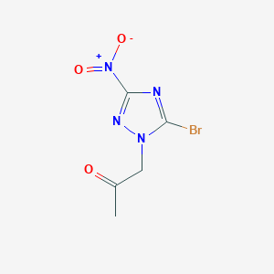 molecular formula C5H5BrN4O3 B187702 1-(5-bromo-3-nitro-1H-1,2,4-triazol-1-yl)propan-2-one CAS No. 53866-15-2
