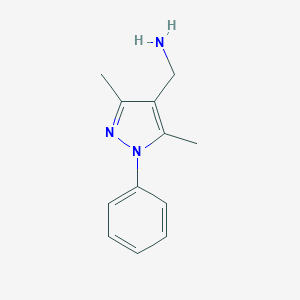 molecular formula C12H15N3 B187768 (3,5-dimethyl-1-phenyl-1H-pyrazol-4-yl)methylamine CAS No. 879896-52-3