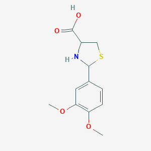 molecular formula C12H15NO4S B187783 2-(3,4-Dimethoxyphenyl)-1,3-thiazolidine-4-carboxylic acid CAS No. 72678-92-3