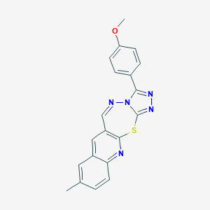 1,2,4-Triazolo(3',4':2,3)(1,3,4)thiadiazepino(7,6-b)quinoline, 3-(4-methoxyphenyl)-9-methyl-
