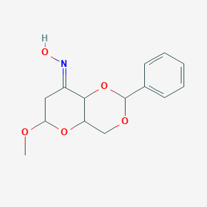 molecular formula C14H17NO5 B187796 (NE)-N-(6-methoxy-2-phenyl-4a,6,7,8a-tetrahydro-4H-pyrano[3,2-d][1,3]dioxin-8-ylidene)hydroxylamine CAS No. 16697-52-2