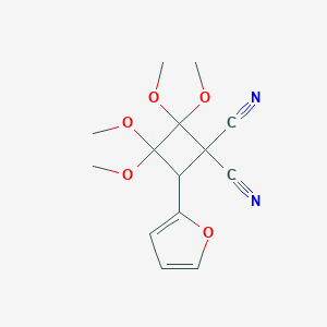 molecular formula C14H16N2O5 B187800 4-(Furan-2-yl)-2,2,3,3-tetramethoxycyclobutane-1,1-dicarbonitrile CAS No. 56069-54-6