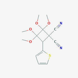 molecular formula C14H16N2O4S B187801 2,2,3,3-Tetramethoxy-4-thiophen-2-ylcyclobutane-1,1-dicarbonitrile CAS No. 56069-55-7