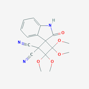 molecular formula C17H17N3O5 B187802 3',3',4',4'-tetramethoxy-2-oxospiro[1H-indole-3,2'-cyclobutane]-1',1'-dicarbonitrile CAS No. 86143-67-1