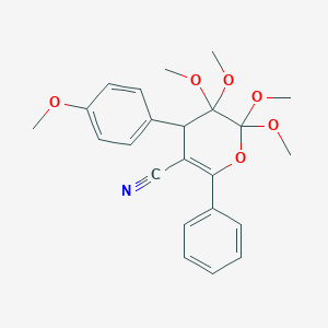 molecular formula C23H25NO6 B187804 5,5,6,6-tetramethoxy-4-(4-methoxyphenyl)-2-phenyl-4H-pyran-3-carbonitrile CAS No. 61222-99-9