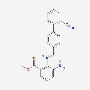 molecular formula C22H19N3O2 B187827 Methyl 3-amino-2-(((2'-cyano-[1,1'-biphenyl]-4-yl)methyl)amino)benzoate CAS No. 136304-78-4