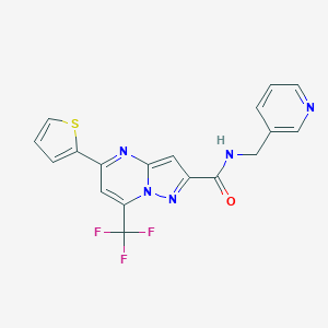 N-(pyridin-3-ylmethyl)-5-thiophen-2-yl-7-(trifluoromethyl)pyrazolo[1,5-a]pyrimidine-2-carboxamide
