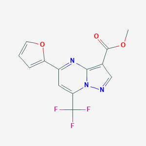 molecular formula C13H8F3N3O3 B187844 Methyl 5-(2-furyl)-7-(trifluoromethyl)pyrazolo[1,5-a]pyrimidine-3-carboxylate CAS No. 5848-40-8