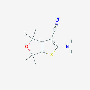 molecular formula C11H14N2OS B187854 2-Amino-4,4,6,6-tetramethyl-4,6-dihydrothieno[2,3-c]furan-3-carbonitrile CAS No. 447412-24-0