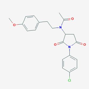 molecular formula C21H21ClN2O4 B187882 N-[1-(4-chlorophenyl)-2,5-dioxopyrrolidin-3-yl]-N-[2-(4-methoxyphenyl)ethyl]acetamide CAS No. 5767-85-1