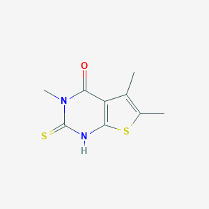 molecular formula C9H10N2OS2 B187891 2-mercapto-3,5,6-trimethylthieno[2,3-d]pyrimidin-4(3H)-one CAS No. 59898-59-8