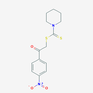 molecular formula C14H16N2O3S2 B187898 2-{4-Nitrophenyl}-2-oxoethyl 1-piperidinecarbodithioate CAS No. 24372-63-2