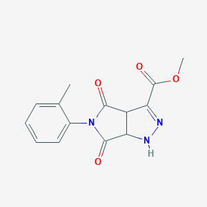 molecular formula C14H13N3O4 B187899 Methyl 5-(2-methylphenyl)-4,6-dioxo-1,3a,4,5,6,6a-hexahydropyrrolo[3,4-c]pyrazole-3-carboxylate CAS No. 5633-84-1