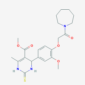 methyl 4-[4-[2-(azepan-1-yl)-2-oxoethoxy]-3-methoxyphenyl]-6-methyl-2-sulfanylidene-3,4-dihydro-1H-pyrimidine-5-carboxylate