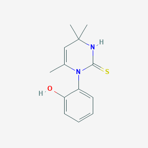 molecular formula C13H16N2OS B187914 2(1H)-Pyrimidinethione, 3,4-dihydro-1-(o-hydroxyphenyl)-4,4,6-trimethyl- CAS No. 63704-48-3