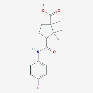 molecular formula C16H20FNO3 B187916 3-[(4-Fluorophenyl)carbamoyl]-1,2,2-trimethylcyclopentane-1-carboxylic acid CAS No. 304666-33-9